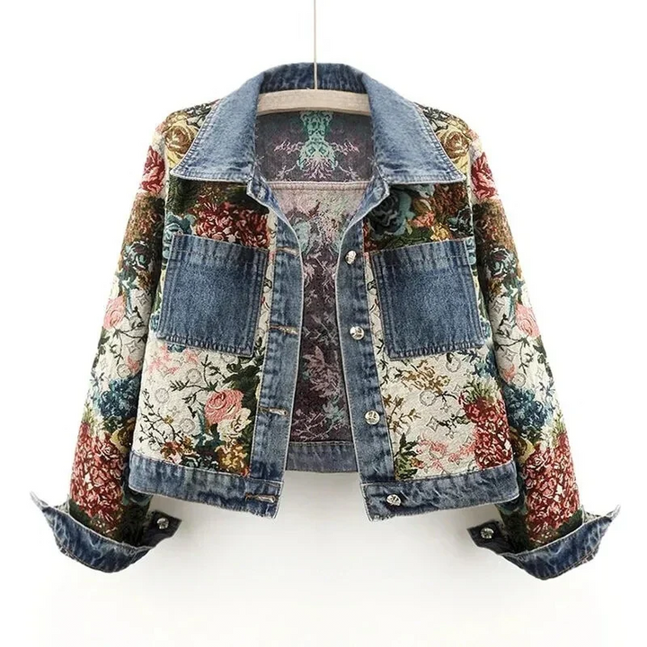 Trendy Floral Denim Jacket for Women – Amaline