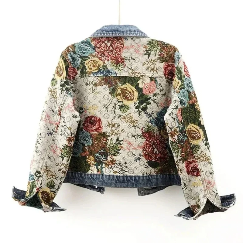 Trendy Floral Denim Jacket for Women – Amaline