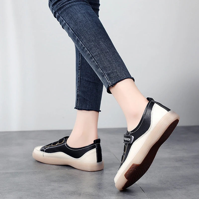 Elegant genuine leather sneakers for women – Beatrice
