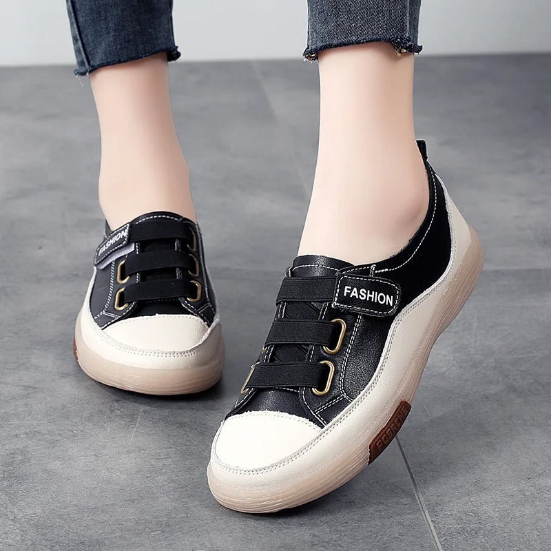 Elegant genuine leather sneakers for women – Beatrice