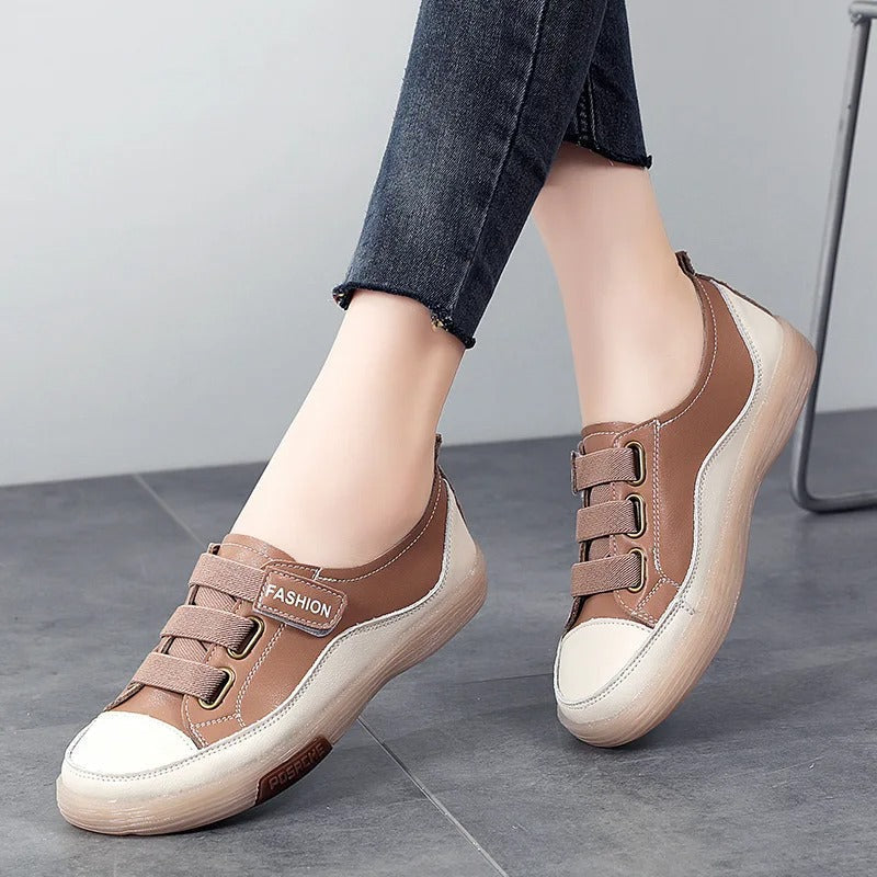 Elegant genuine leather sneakers for women – Beatrice