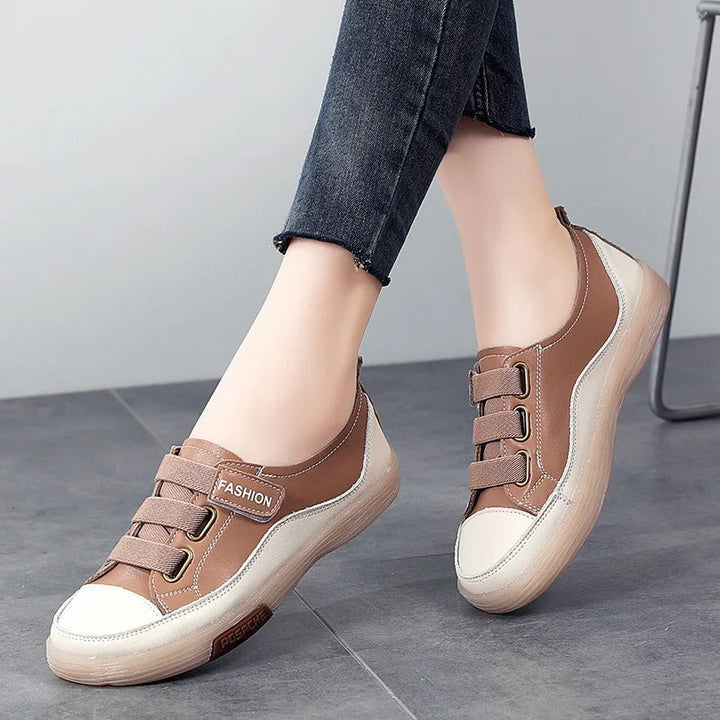 Elegant genuine leather sneakers for women – Beatrice