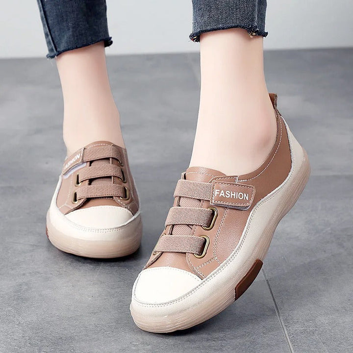 Elegant genuine leather sneakers for women – Beatrice