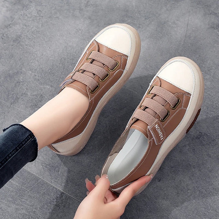 Elegant genuine leather sneakers for women – Beatrice