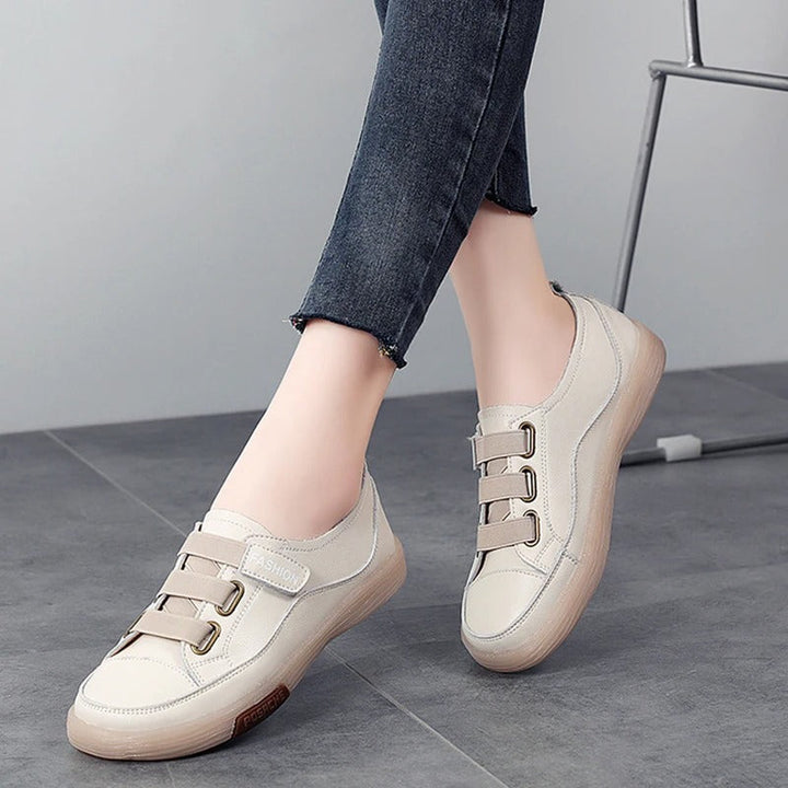 Elegant genuine leather sneakers for women – Beatrice
