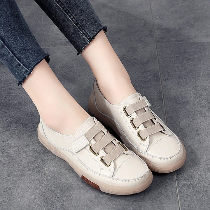 Elegant genuine leather sneakers for women – Beatrice