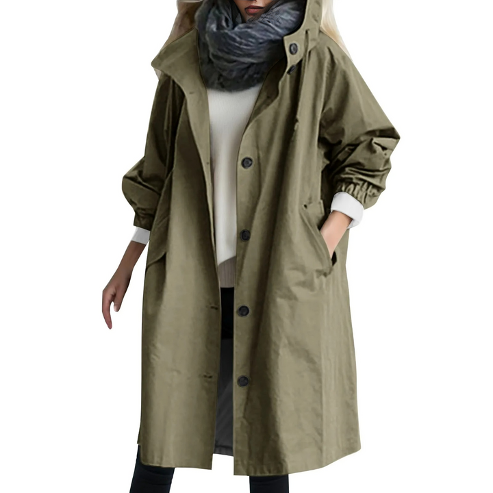 Gabardina impermeable para mujer con capucha - Luna