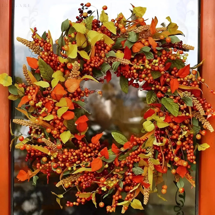 Autumn Rattan Door Wreath – AmberLeaf