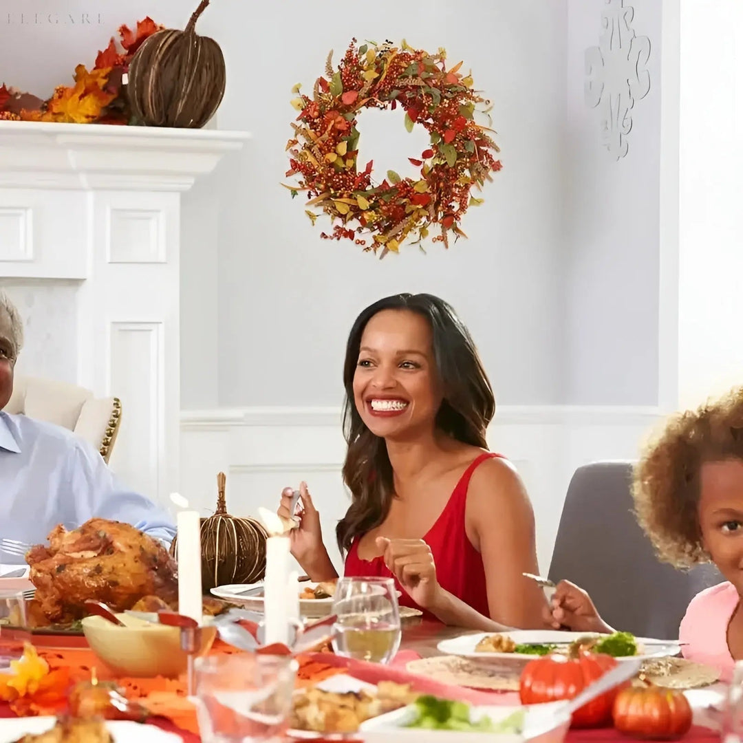 Autumn Rattan Door Wreath – AmberLeaf