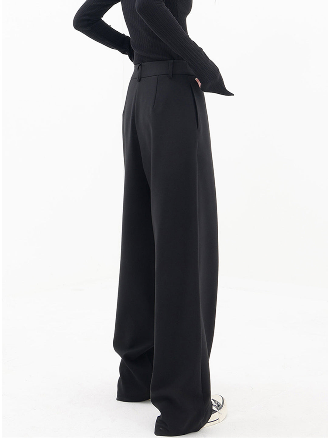 Asymmetrical Wide Women's Pants with Double Knot – Noa
