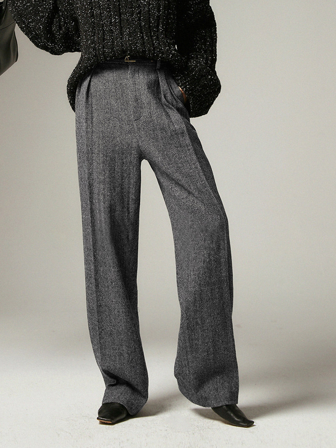 Graue Weite Damenhose – Alessia