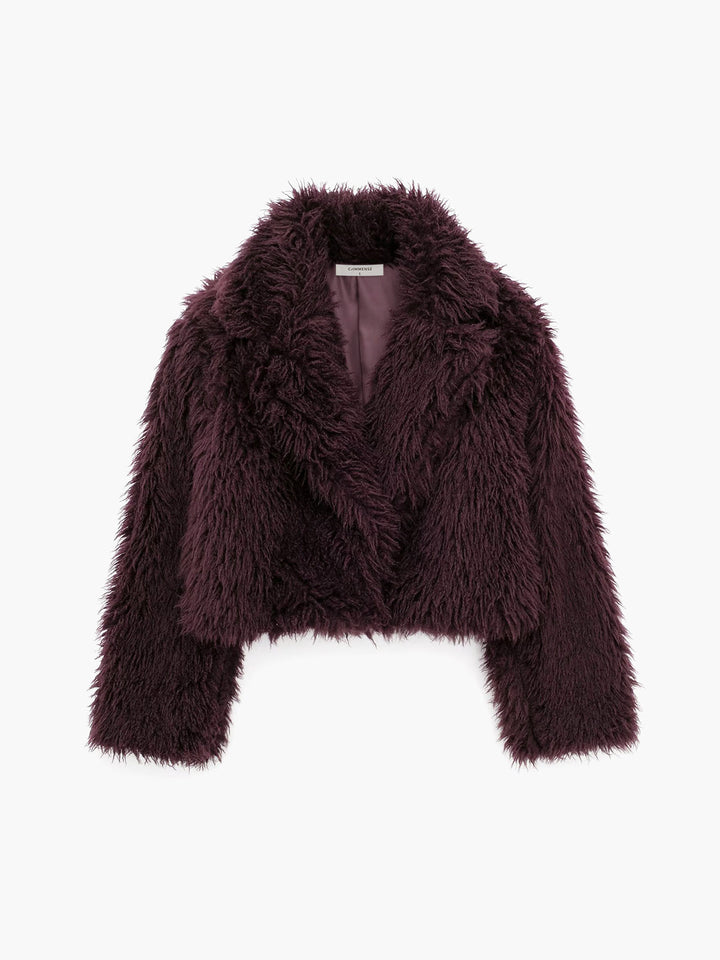 Fluffy Faux Fur Short Jacket - Lina