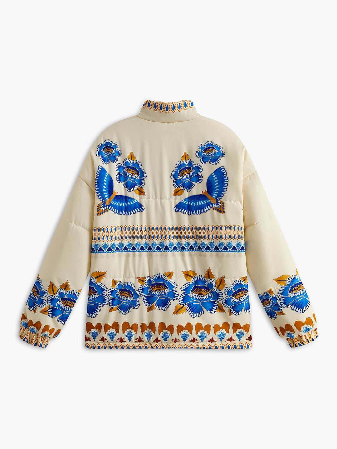 Boho winter coat with print and zipper – Zahara