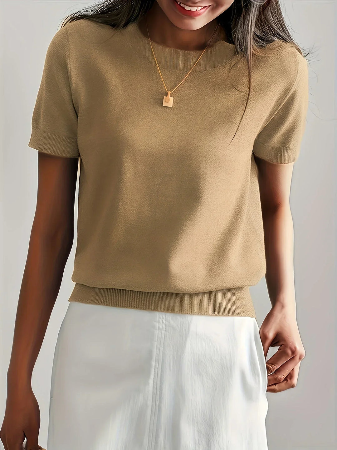 Jersey de primavera de manga corta para mujer – Mila