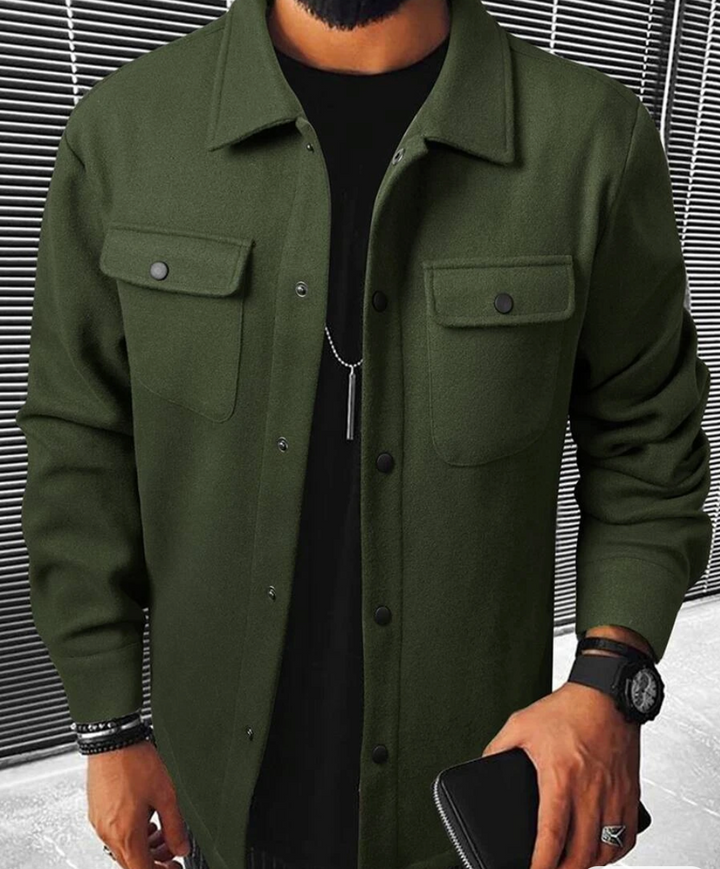Warm men's shirt with pockets – Mateo
