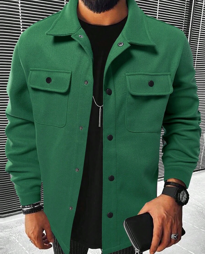 Warm men's shirt with pockets – Mateo