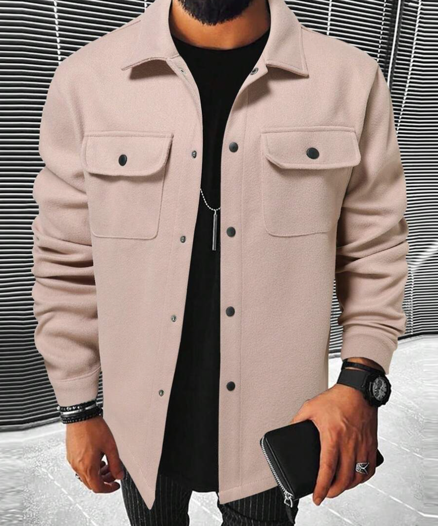 Warm men's shirt with pockets – Mateo