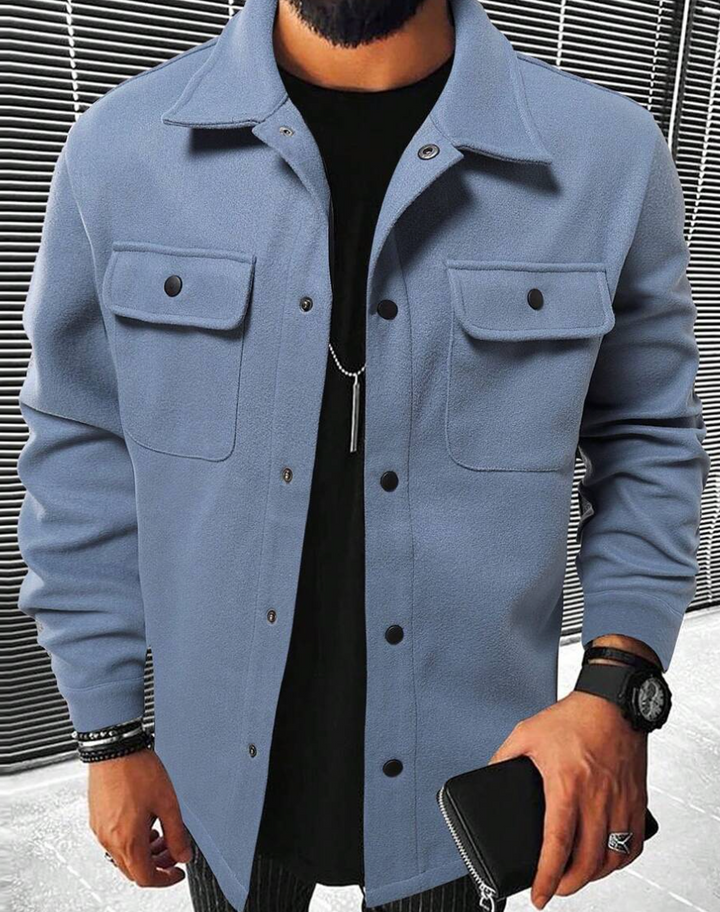 Warm men's shirt with pockets – Mateo
