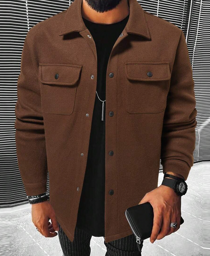 Warm men's shirt with pockets – Mateo