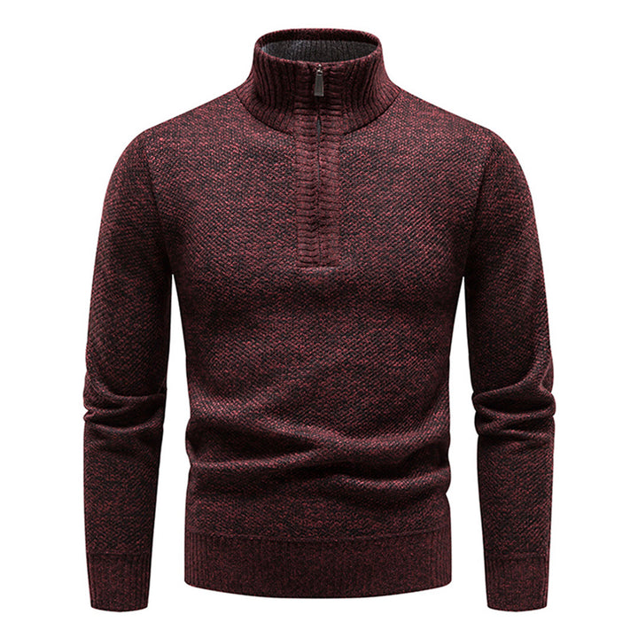 Strickpullover für Herren mit halbem Reißverschluss – Cedric