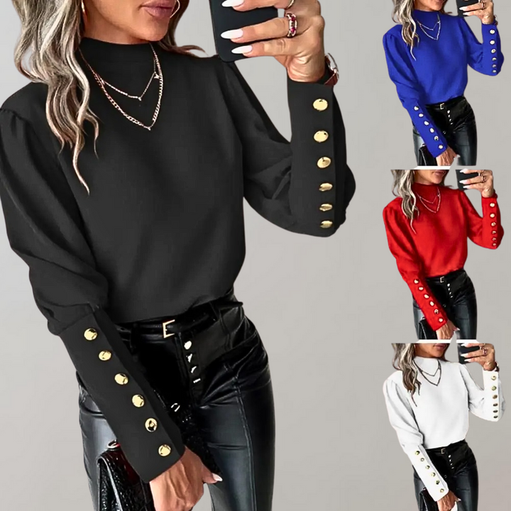 Trendy damebluse med blonder - Clara