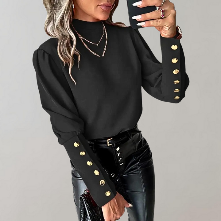 Trendy damebluse med blonder - Clara