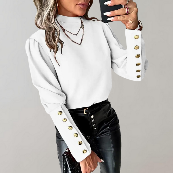 Trendy damebluse med blonder - Clara