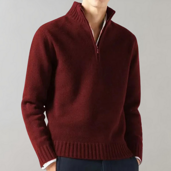 Stilfuld herre-sweater med halv lynlås - Ethan