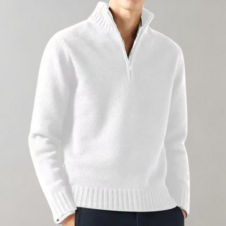 Stilfuld herre-sweater med halv lynlås - Ethan