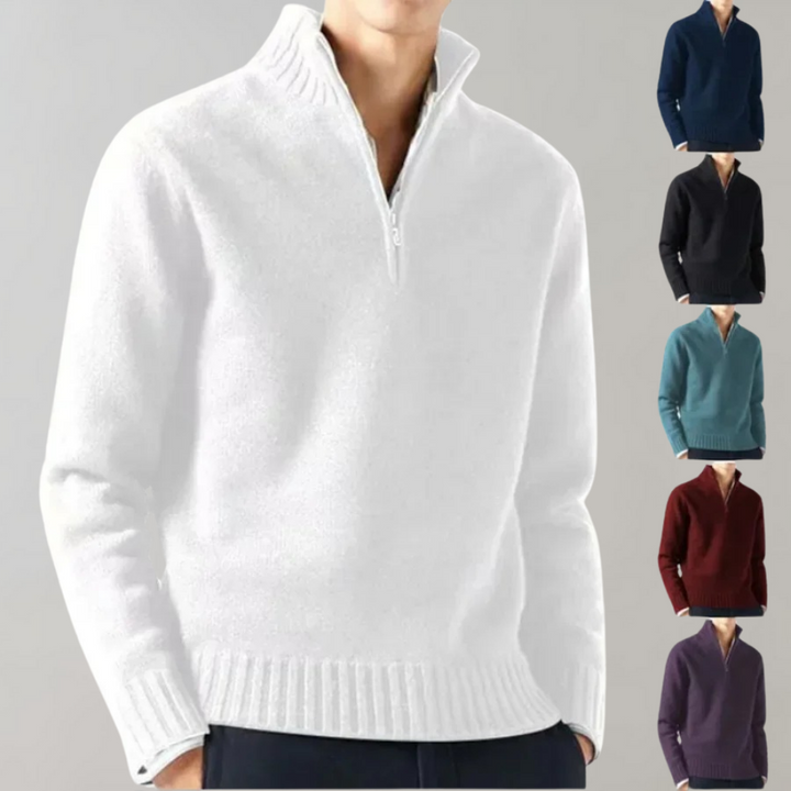 Stilfuld herre-sweater med halv lynlås - Ethan