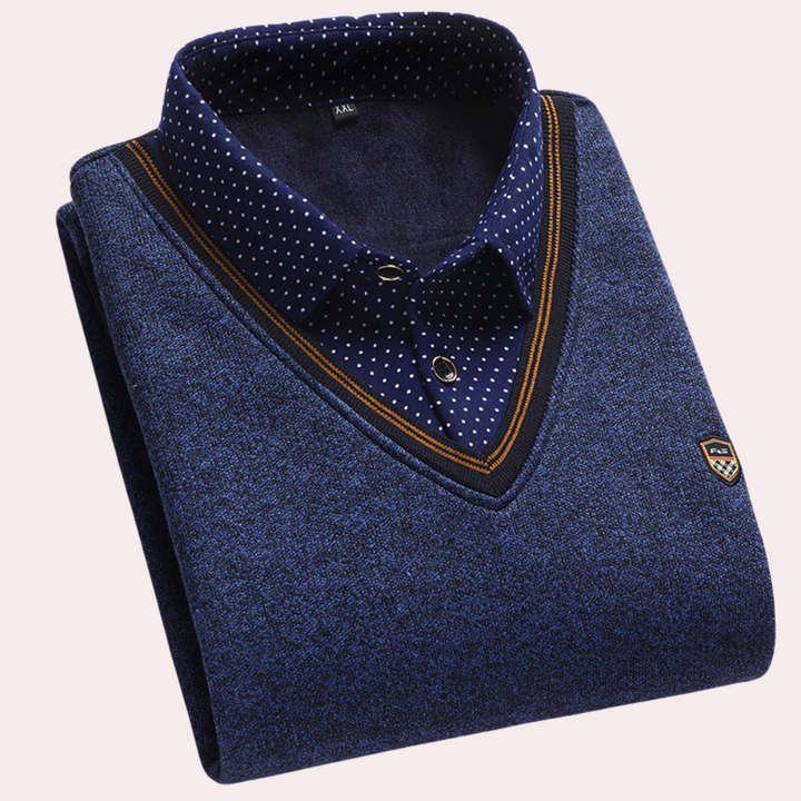 Jersey con cuello de camisa para hombre – Victor