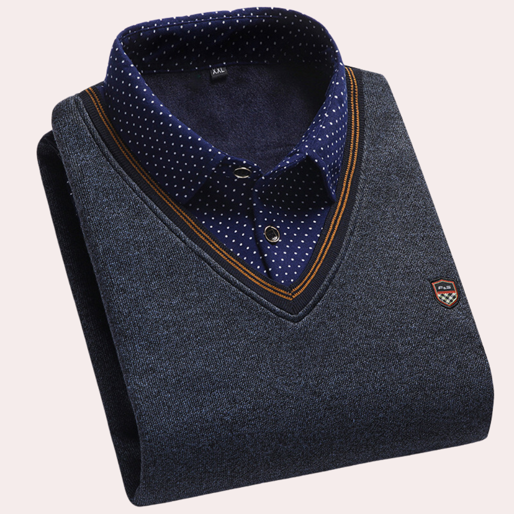 Jersey con cuello de camisa para hombre – Victor