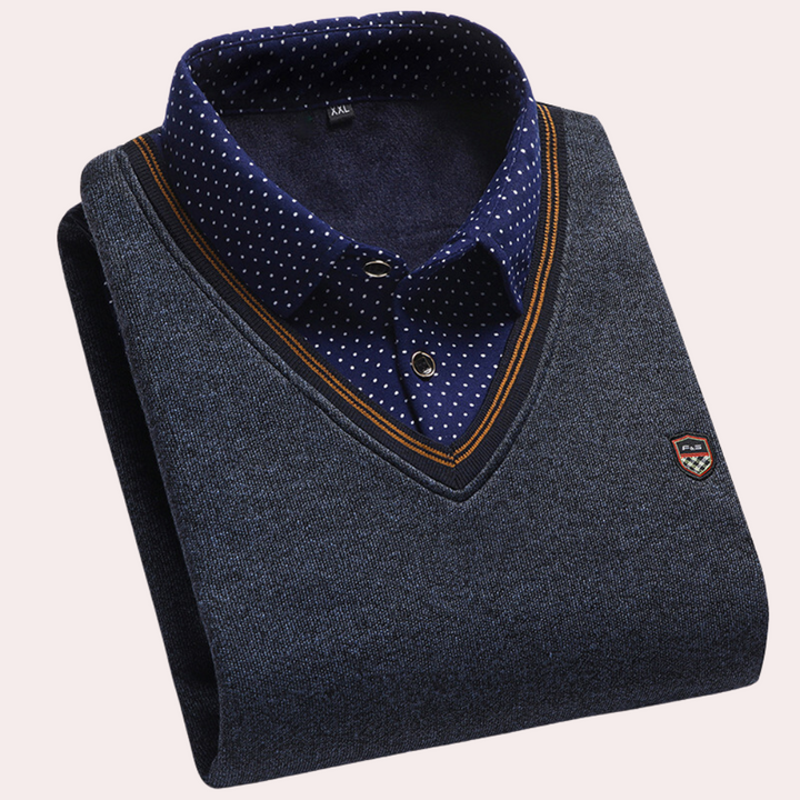 Jersey con cuello de camisa para hombre – Victor