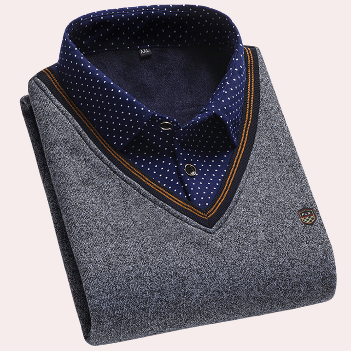 Jersey con cuello de camisa para hombre – Victor