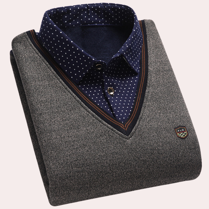Jersey con cuello de camisa para hombre – Victor