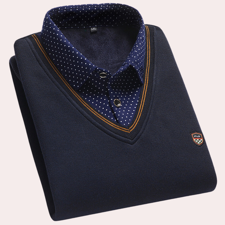 Jersey con cuello de camisa para hombre – Victor