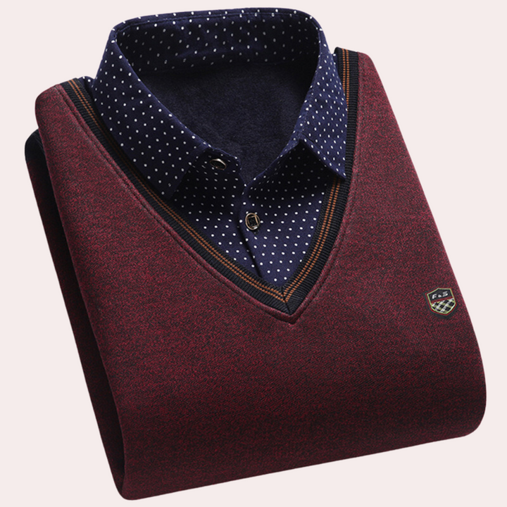 Jersey con cuello de camisa para hombre – Victor