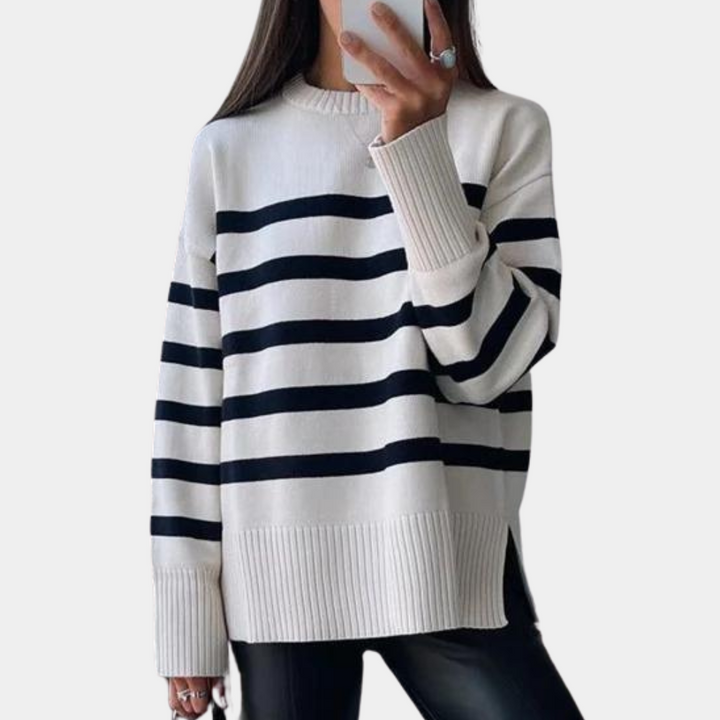 Suéter de mujer a rayas de gran tamaño a la moda - Sophie