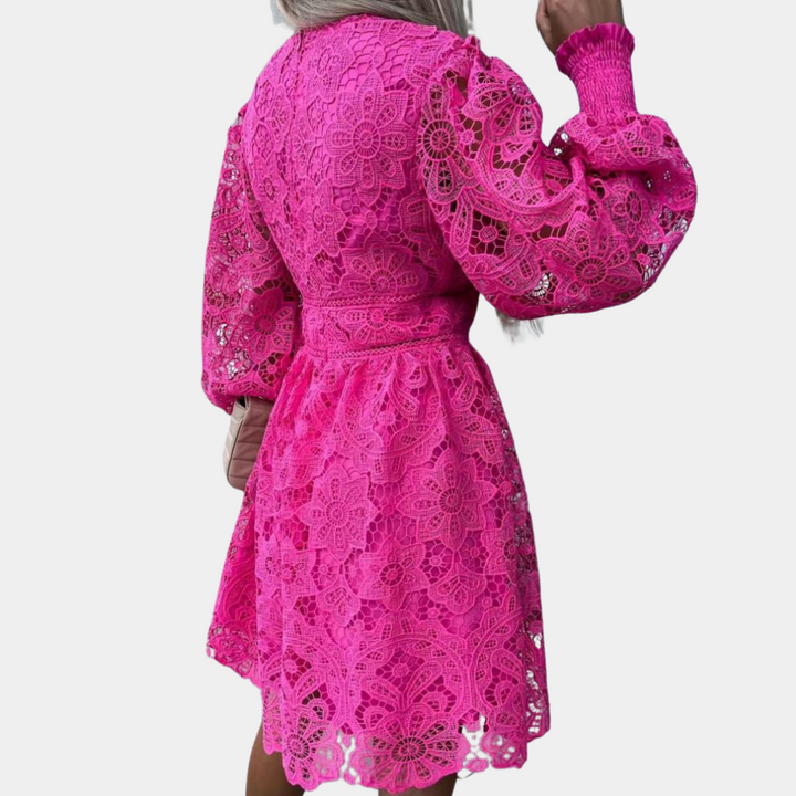 Vestido midi Kanten con estampado de flores – Eliane