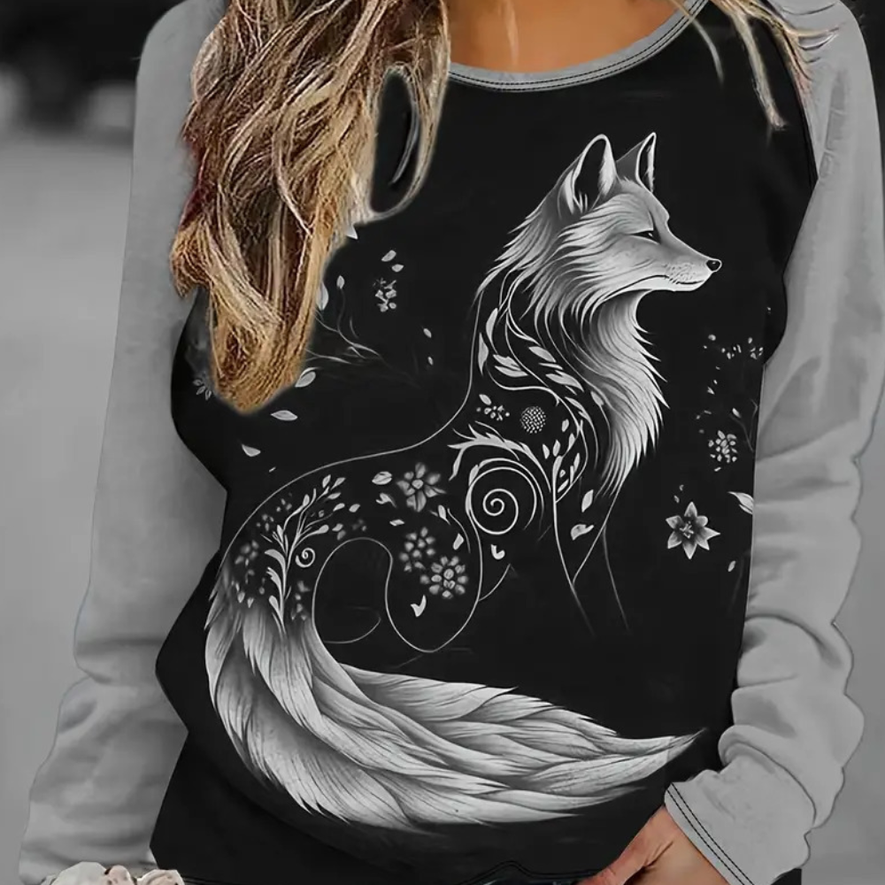Damen Sweatshirt mit Fuchsprint – Nora