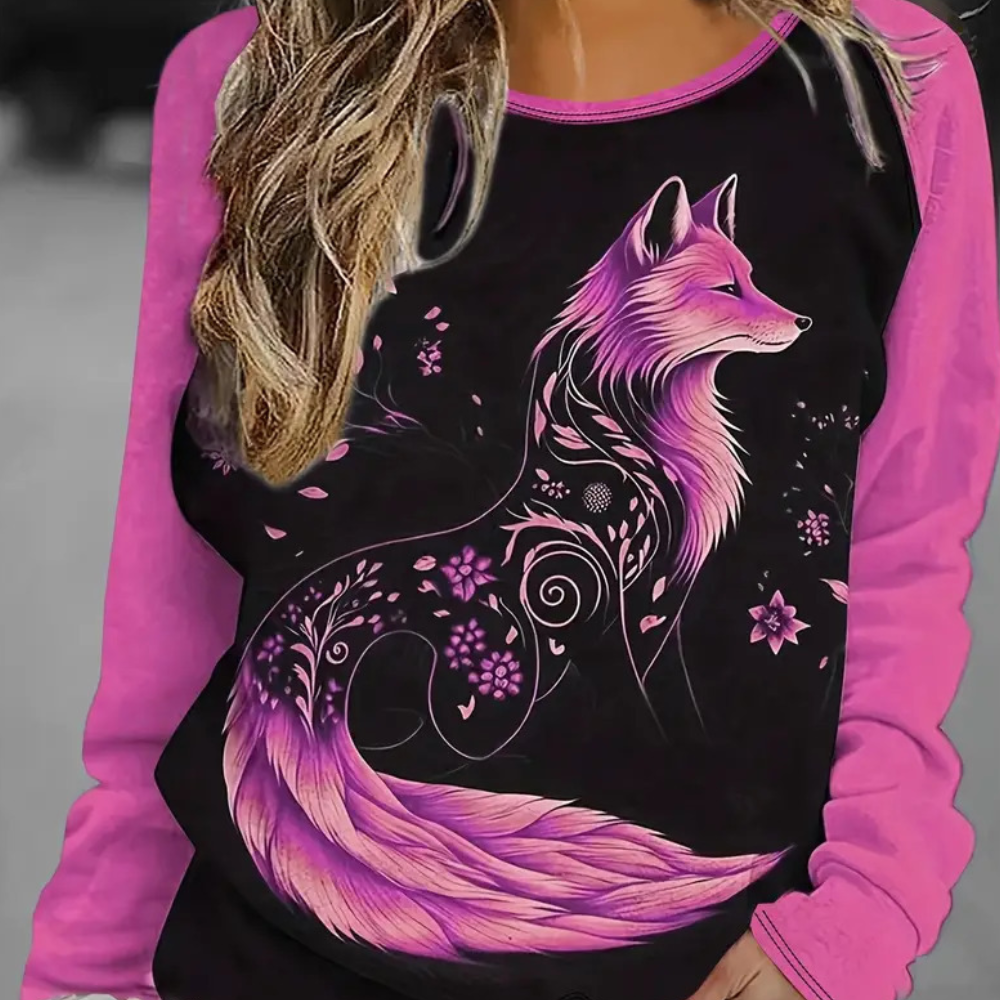 Damen Sweatshirt mit Fuchsprint – Nora