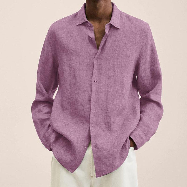 Men's Linen Shirt with Long Sleeves – Finn
