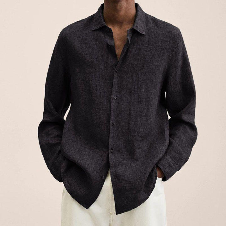 Men's Linen Shirt with Long Sleeves – Finn