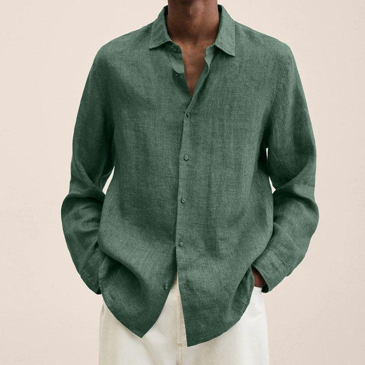 Men's Linen Shirt with Long Sleeves – Finn