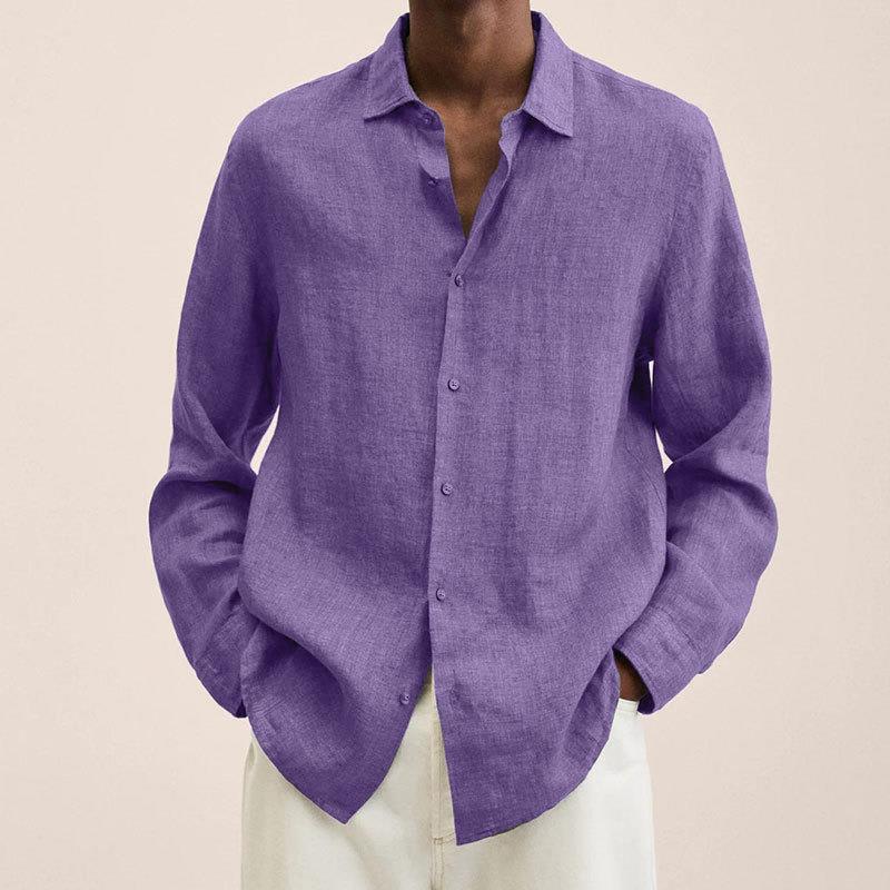 Men's Linen Shirt with Long Sleeves – Finn