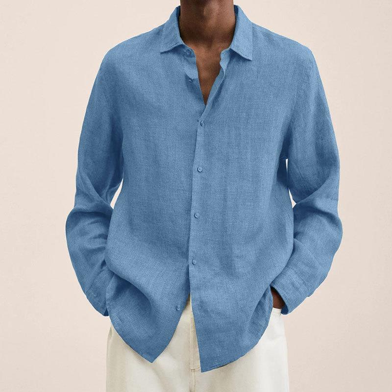 Men's Linen Shirt with Long Sleeves – Finn