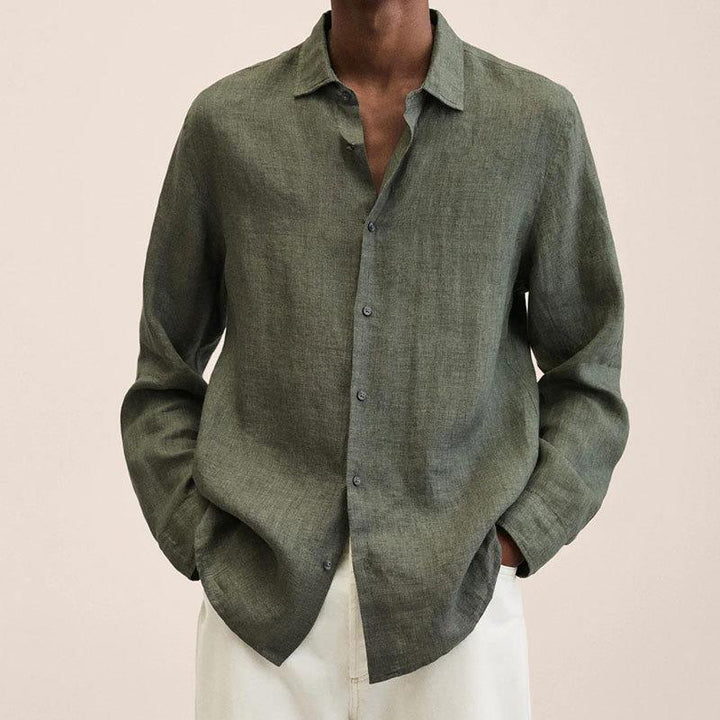 Men's Linen Shirt with Long Sleeves – Finn