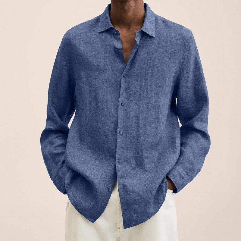 Men's Linen Shirt with Long Sleeves – Finn