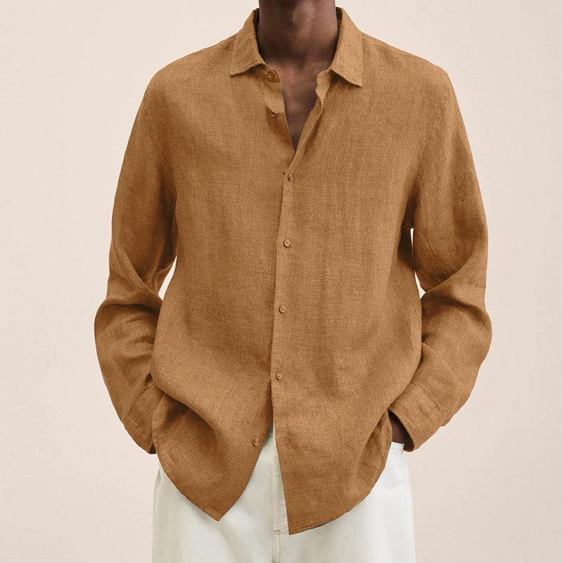 Men's Linen Shirt with Long Sleeves – Finn