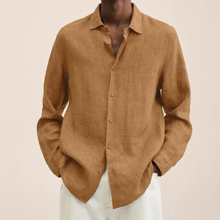 Men's Linen Shirt with Long Sleeves – Finn